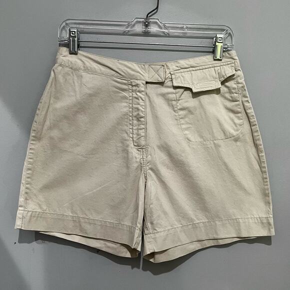 NEW Express Bleu 90s Cotton Chino 5” Relaxed Velcro Pocket Khaki Cargo Shorts - Picture 1 of 12